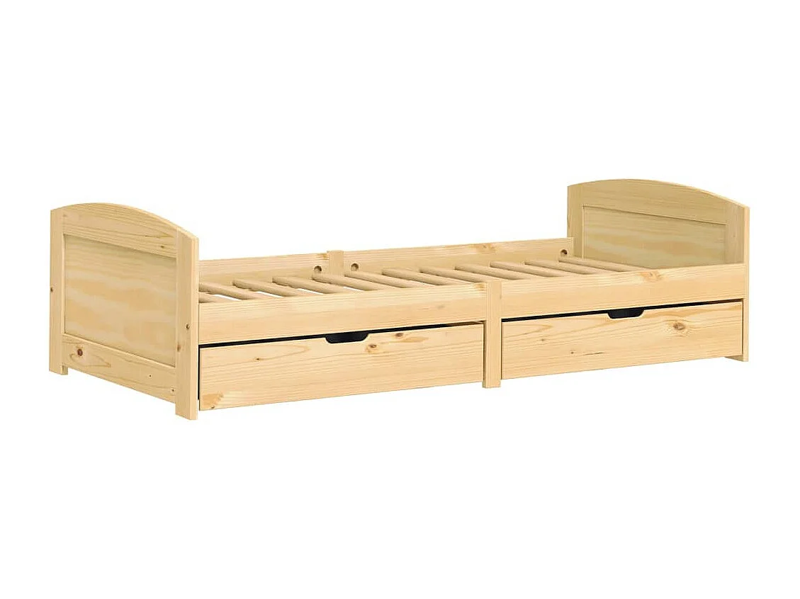 Lit de jour avec 2 tiroirs IRUN 90x200 bois de pin massif