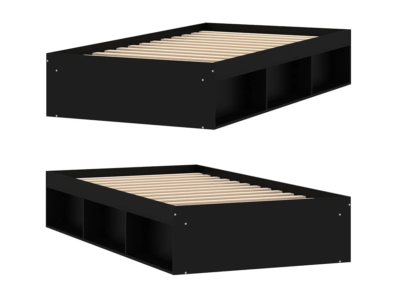 Cadre de lit noir 90x200