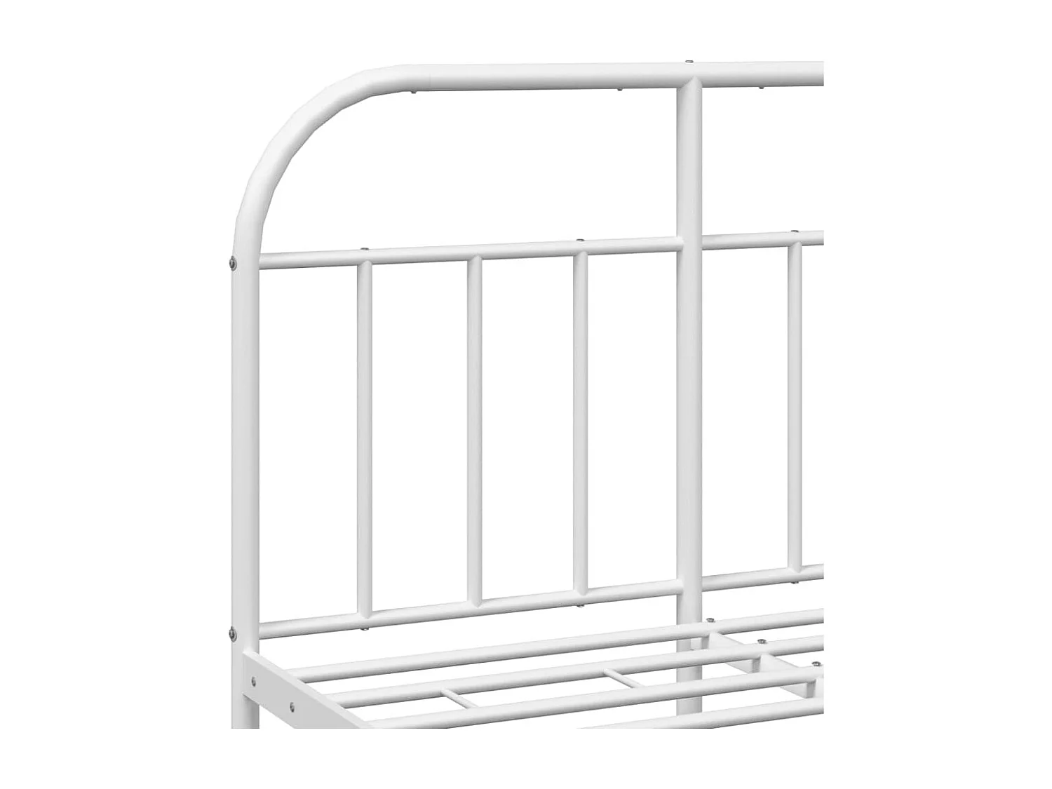 Cadre de lit métal avec tête de lit blanc 120x190