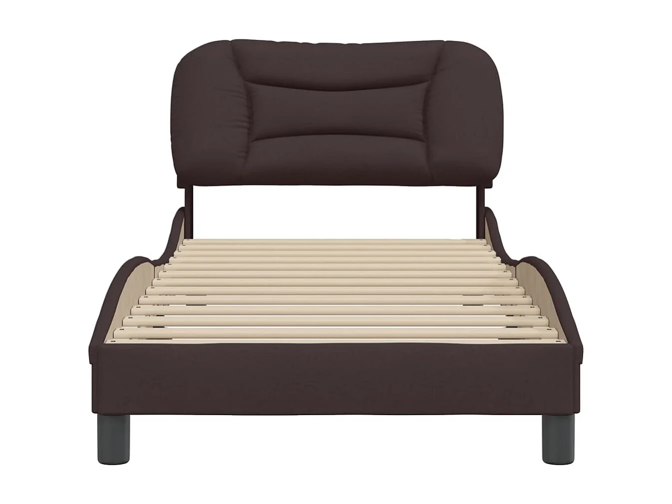 Cadre de lit avec tête de lit Marron foncé 80x200 Tissu
