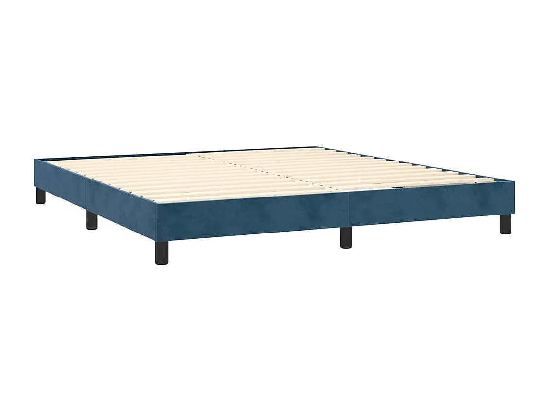 Sommier à lattes de lit avec matelas LED Bleu foncé 160x200