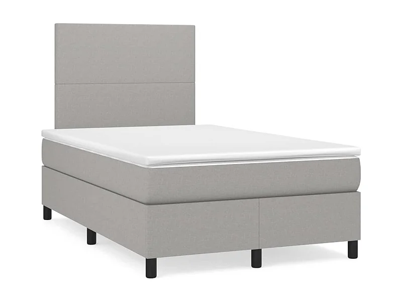 Sommier à lattes de lit matelas LED gris clair 120x190 tissu