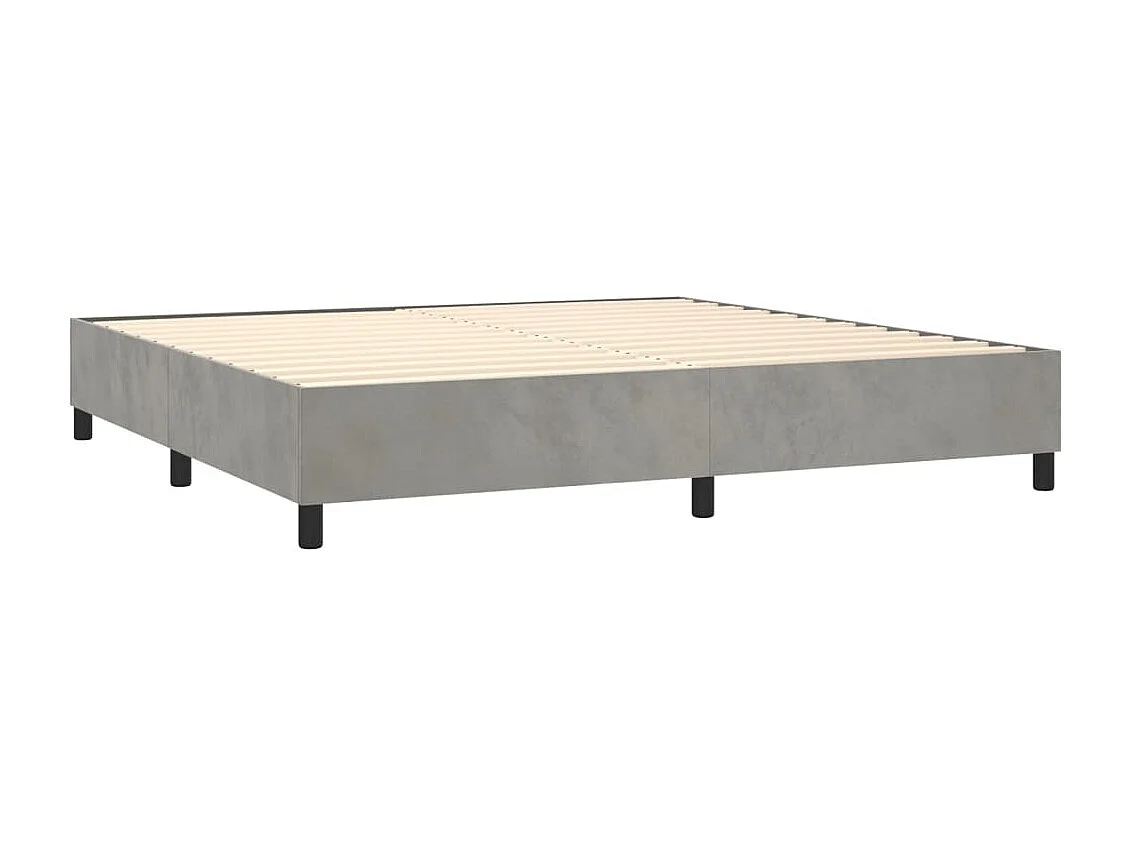 Sommier à lattes de lit matelas et LED Gris clair 200x200