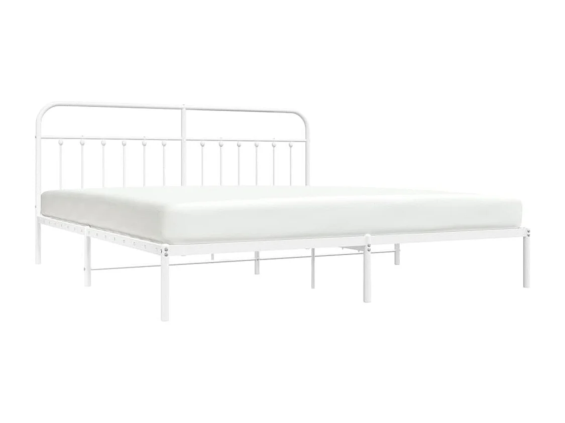 Cadre de lit métal avec tête de lit blanc 200x200