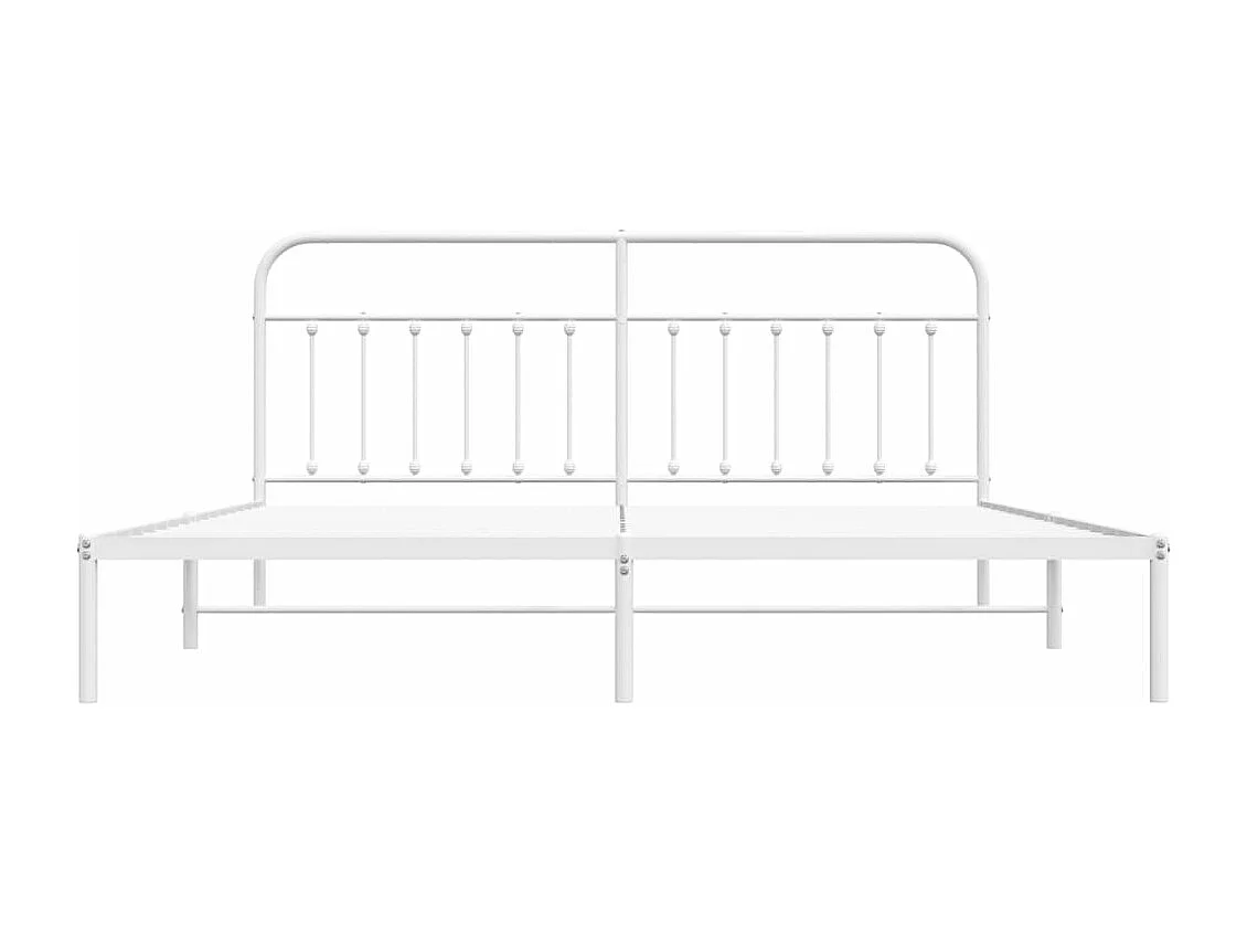 Cadre de lit métal avec tête de lit blanc 200x200