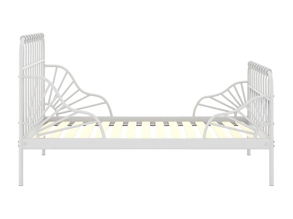 Lit extensible Blanc Métal 80x130-200