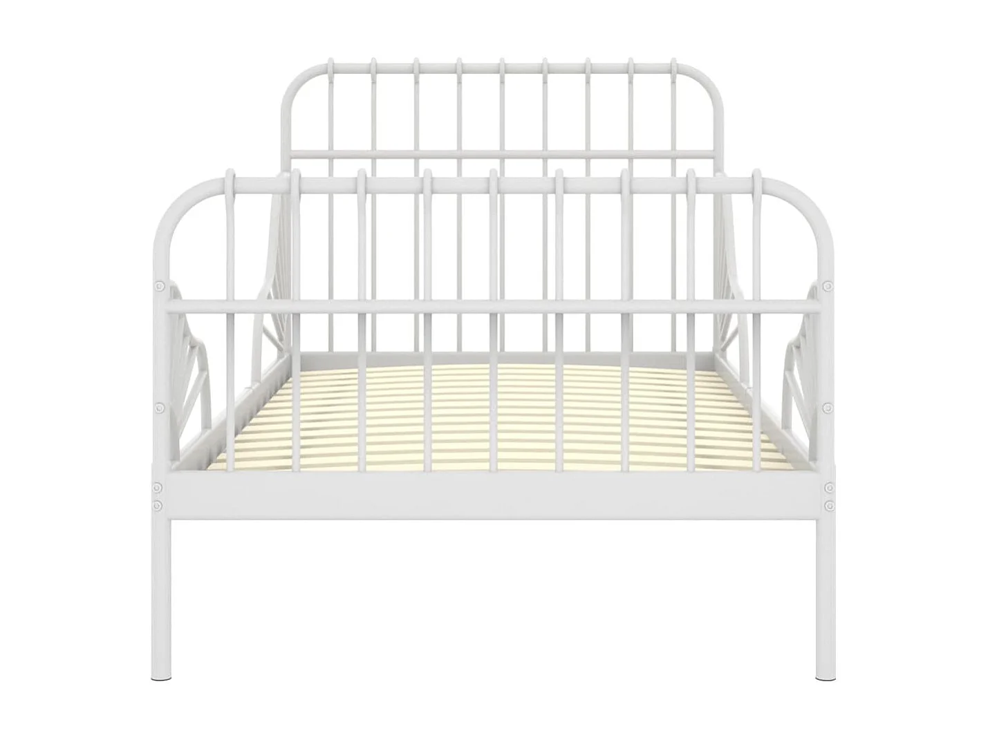 Lit extensible Blanc Métal 80x130-200