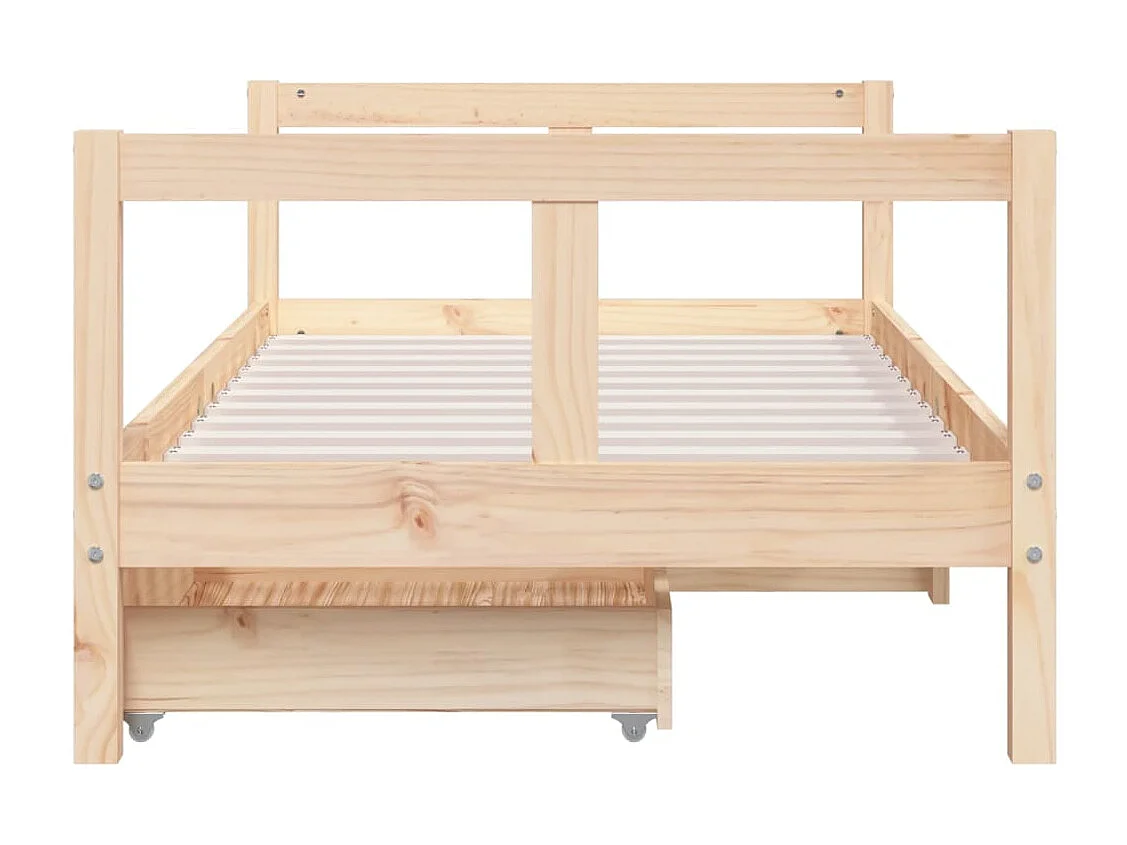Cadre de lit pour enfant et tiroirs 80x160 bois de pin massif