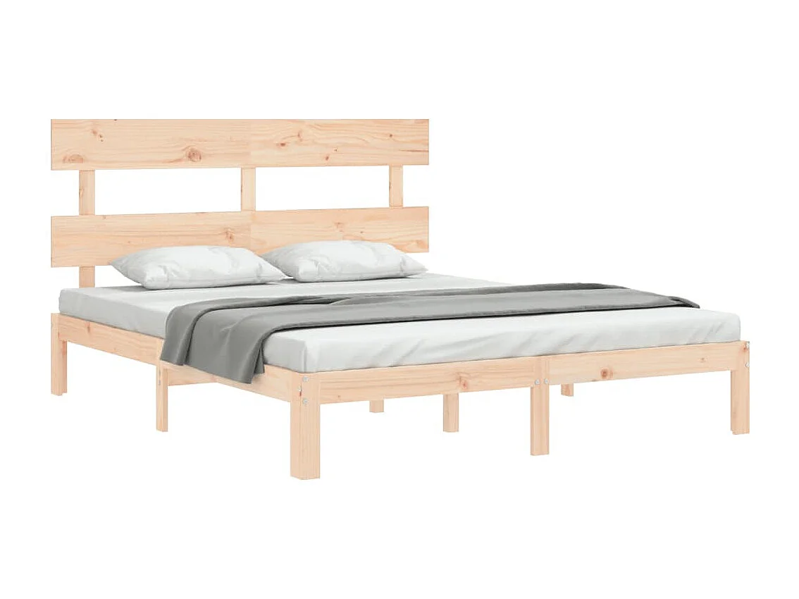 Cadre de lit avec tête de lit 160x200 bois massif