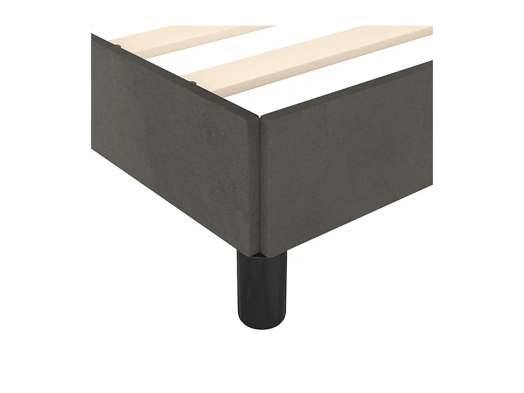 Cadre de lit avec tête de lit Gris foncé 180x200 Velours