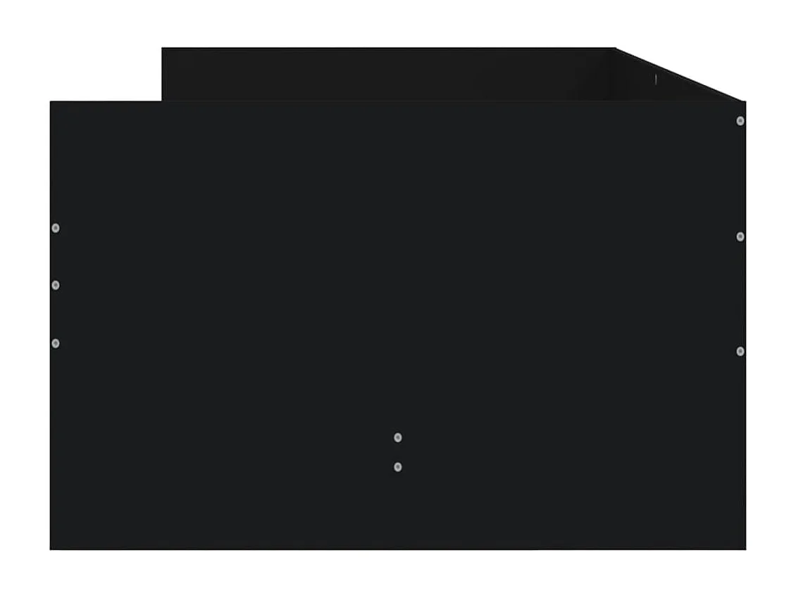 Cadre de lit avec tiroirs noir 75x190