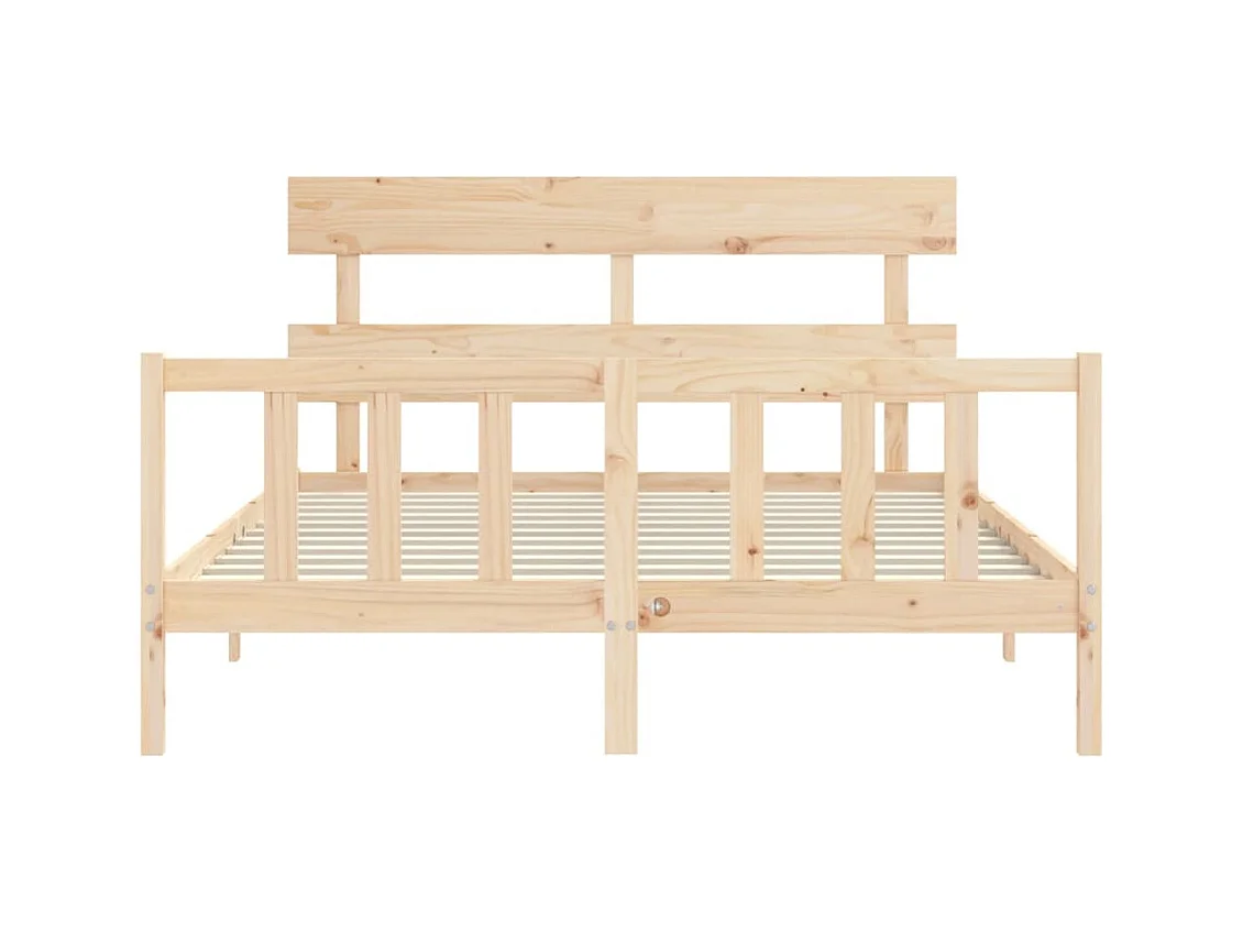 Bedframe met hoofdbord massief hout 160x200 cm