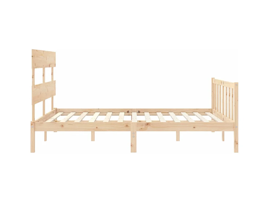 Bedframe met hoofdbord massief hout 160x200 cm