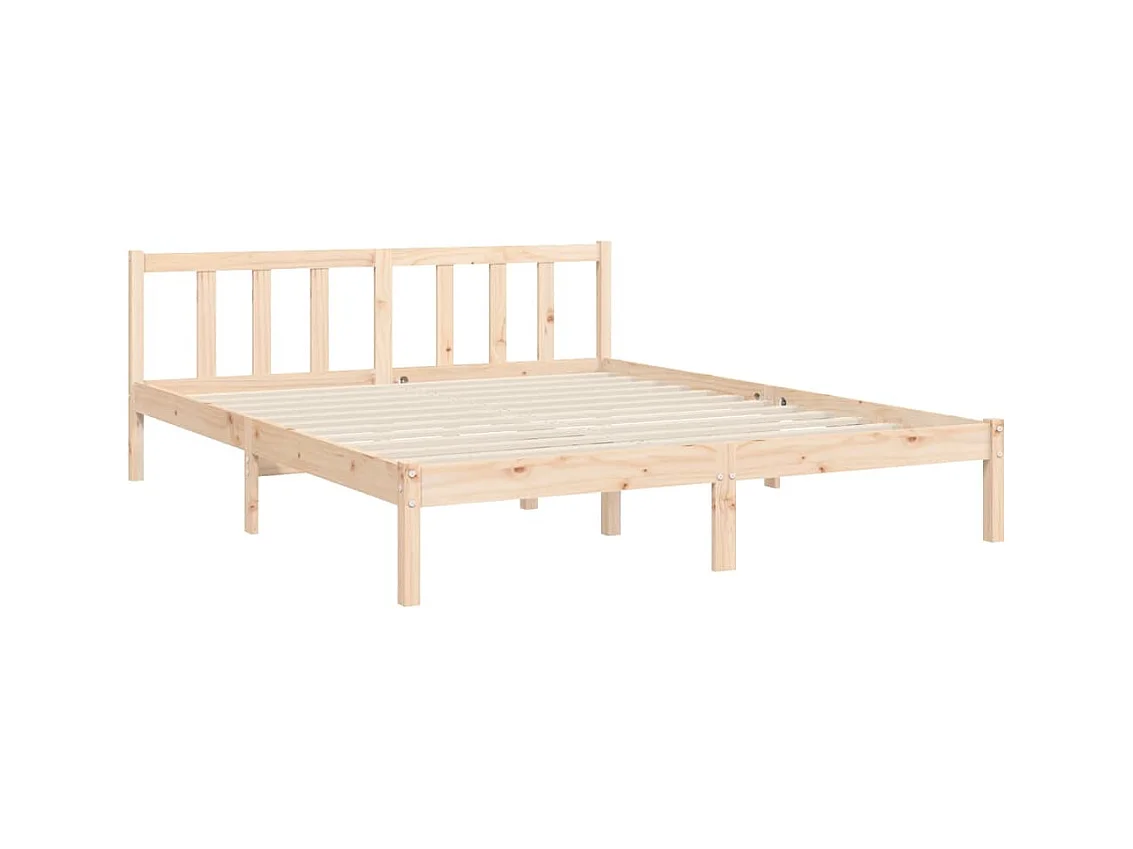 Bedframe met hoofdbord massief hout 160x200 cm