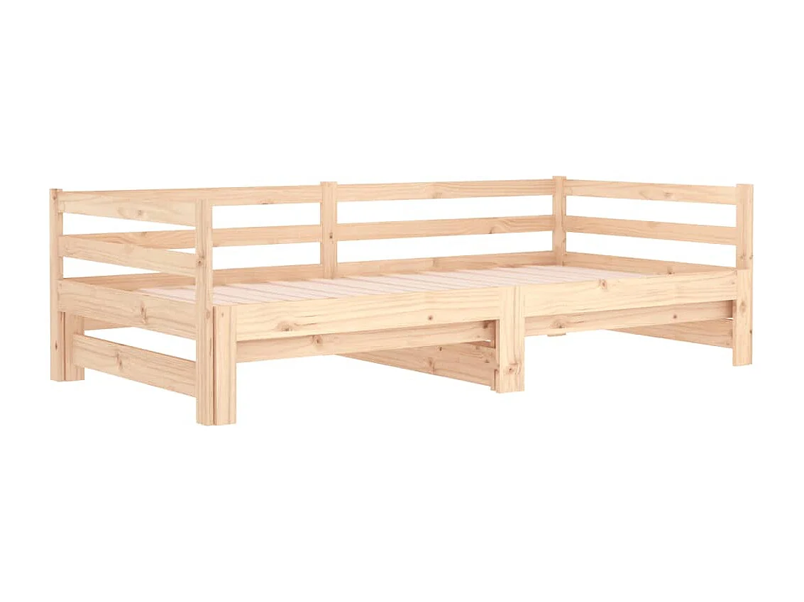 Slaapbank met onderschuifbed 90x200 cm massief grenenhout