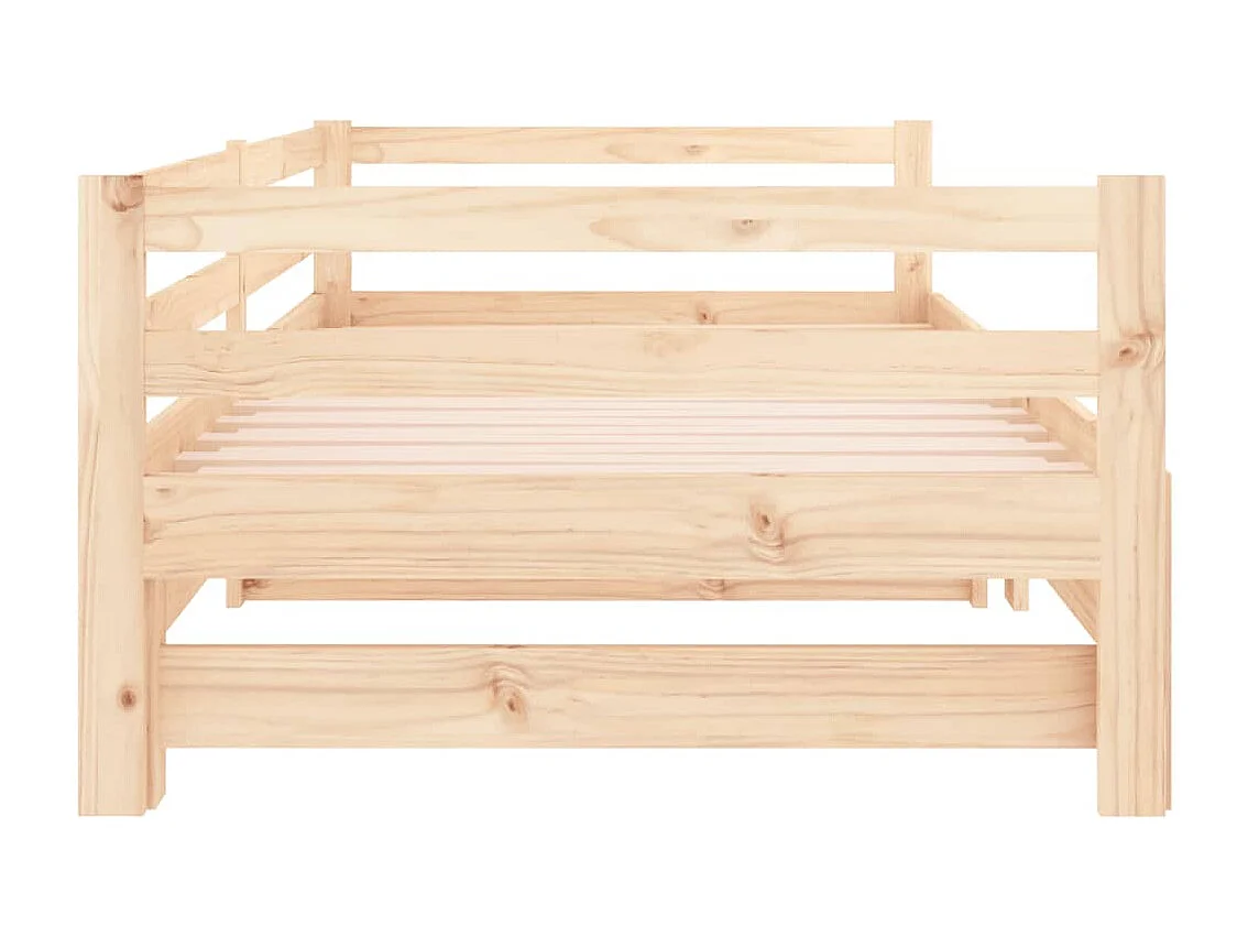 Slaapbank met onderschuifbed 90x200 cm massief grenenhout