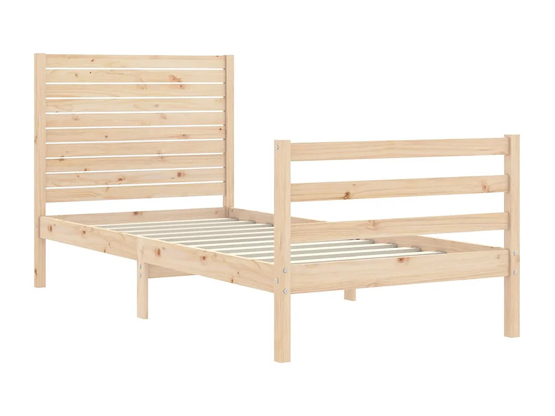 Cadre de lit avec tête de lit 90x200 bois massif