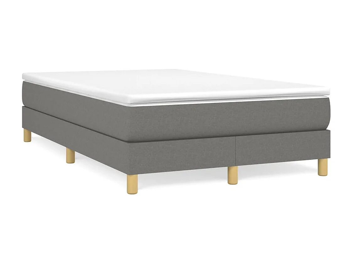 Sommier à lattes de lit avec matelas gris foncé 120x190 tissu