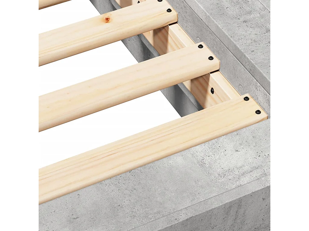 Cadre de lit gris béton 140x190 bois d'ingénierie