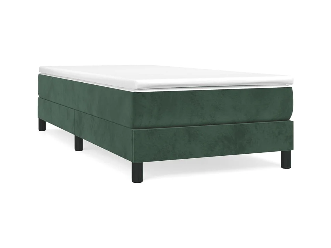 Sommier à lattes de lit et matelas Vert foncé 80x200 Velours