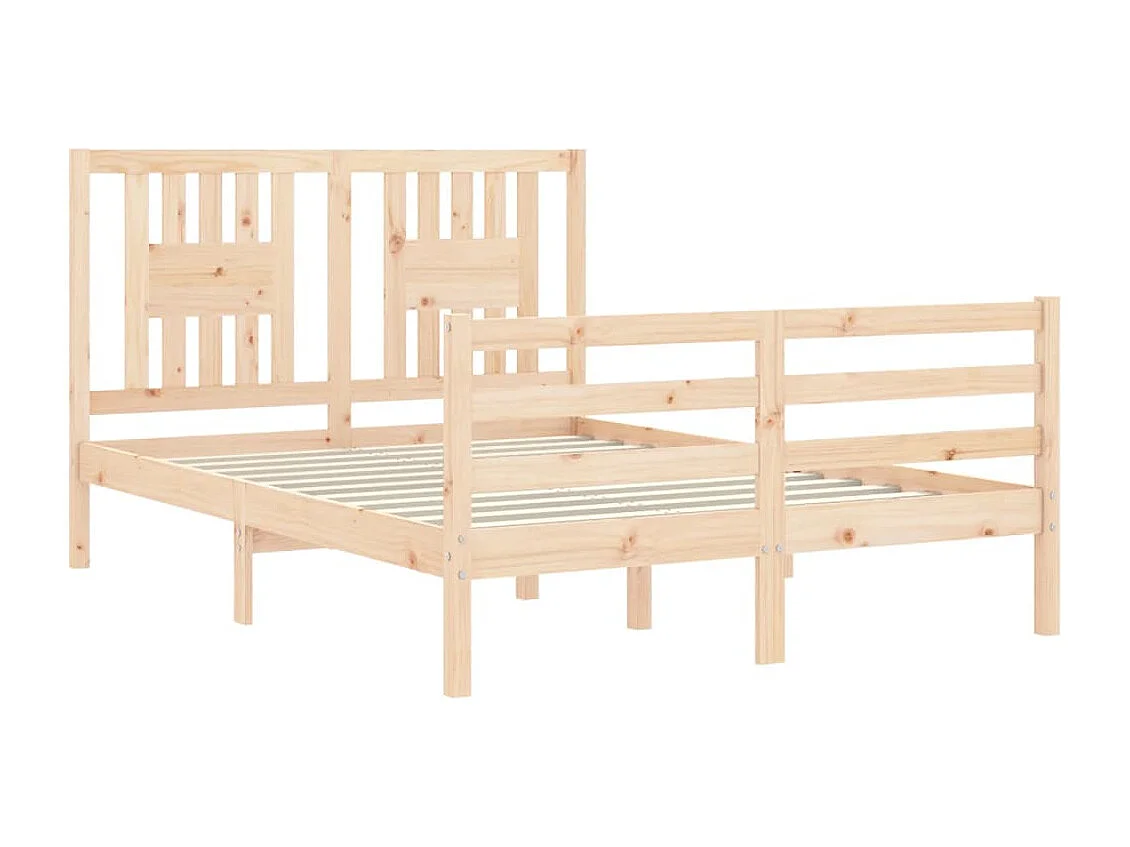 Cadre de lit avec tête de lit 120x200 bois massif