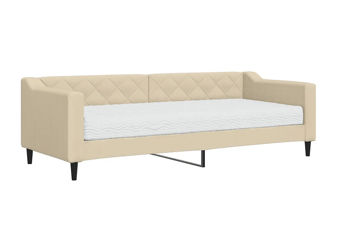 Lit de jour avec matelas crème 80x200 tissu