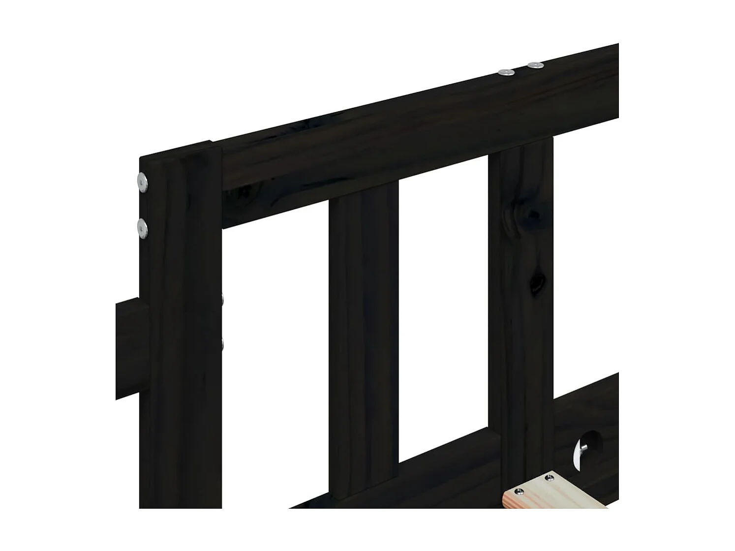 Lit de jour Noir 90x190 Bois de pin massif