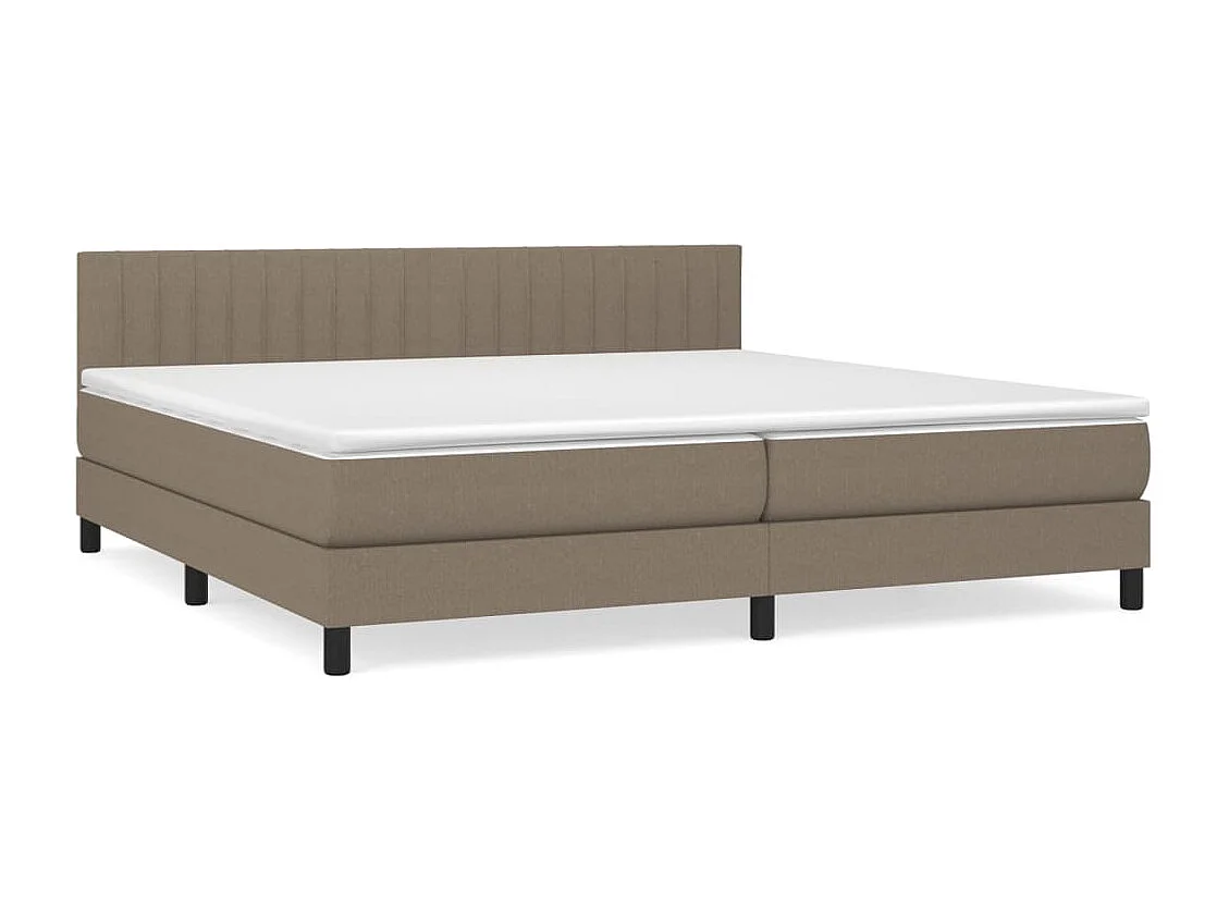 Lit à sommier tapissier avec matelas Taupe 200x200 Tissu 4