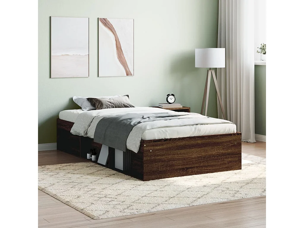 Cadre de lit chêne marron 100x200