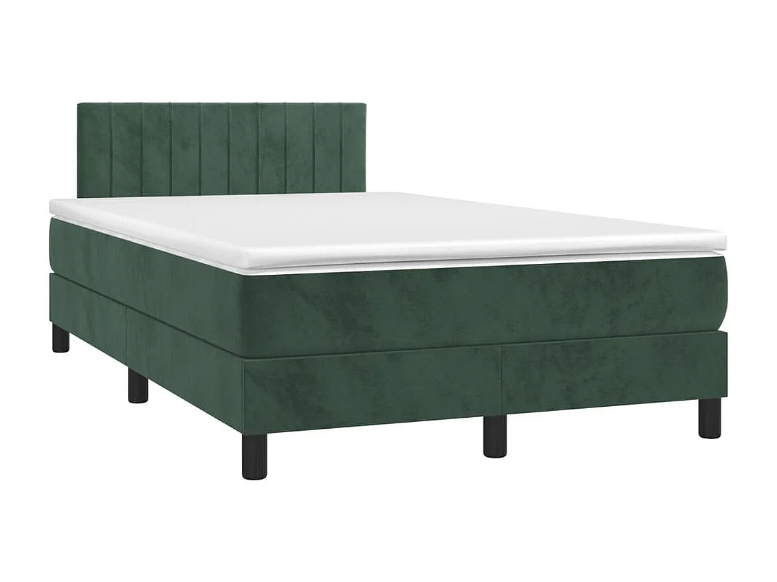 Sommier à lattes de lit avec matelas LED vert foncé 120x190
