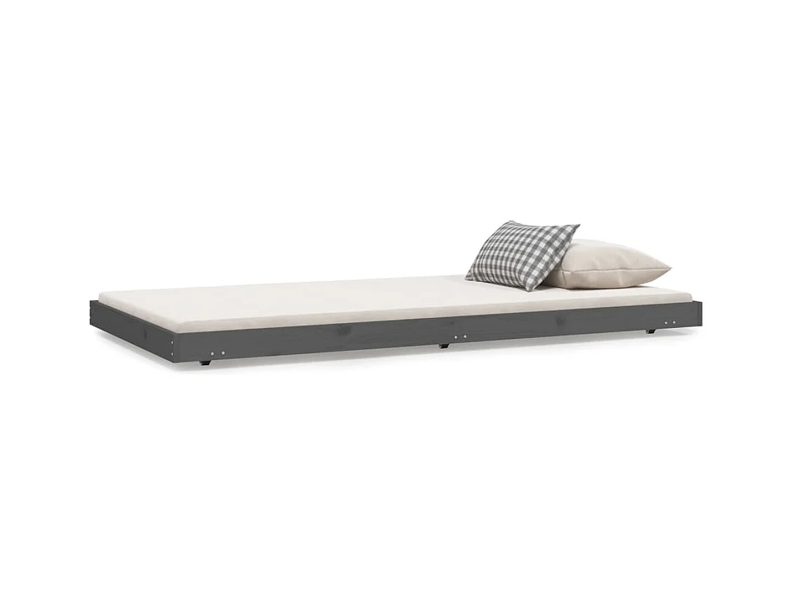 Cadre de lit Gris 80x200 Bois de pin massif