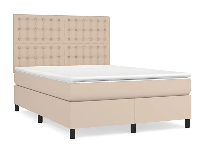 Sommier à lattes de lit avec matelas Cappuccino 140x190
