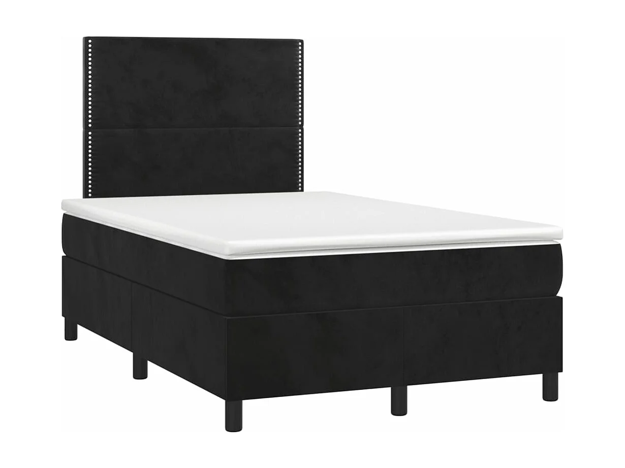 Sommier à lattes de lit avec matelas noir 120x190 velours