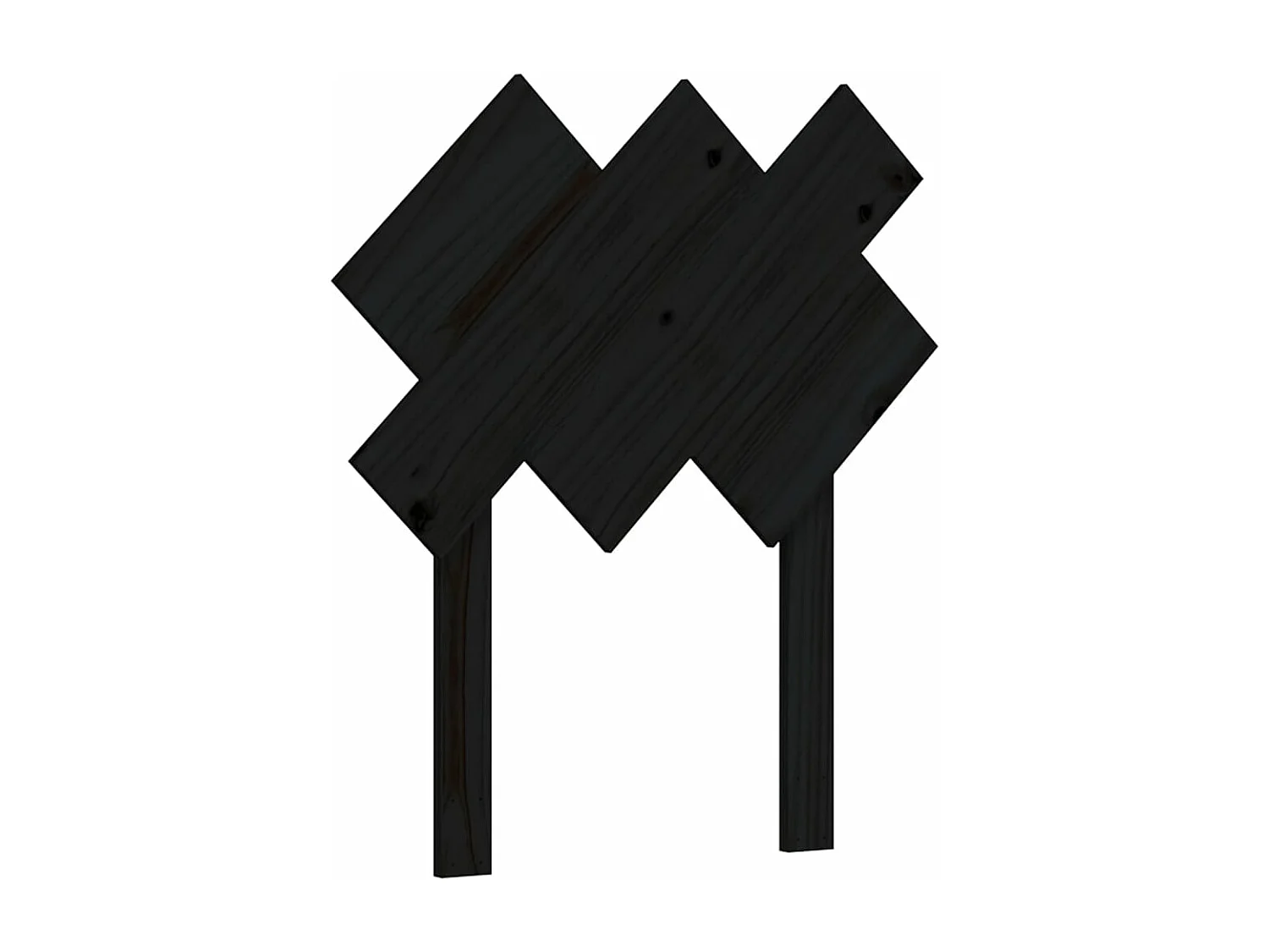 Cadre de lit avec tête de lit noir petit simple bois massif