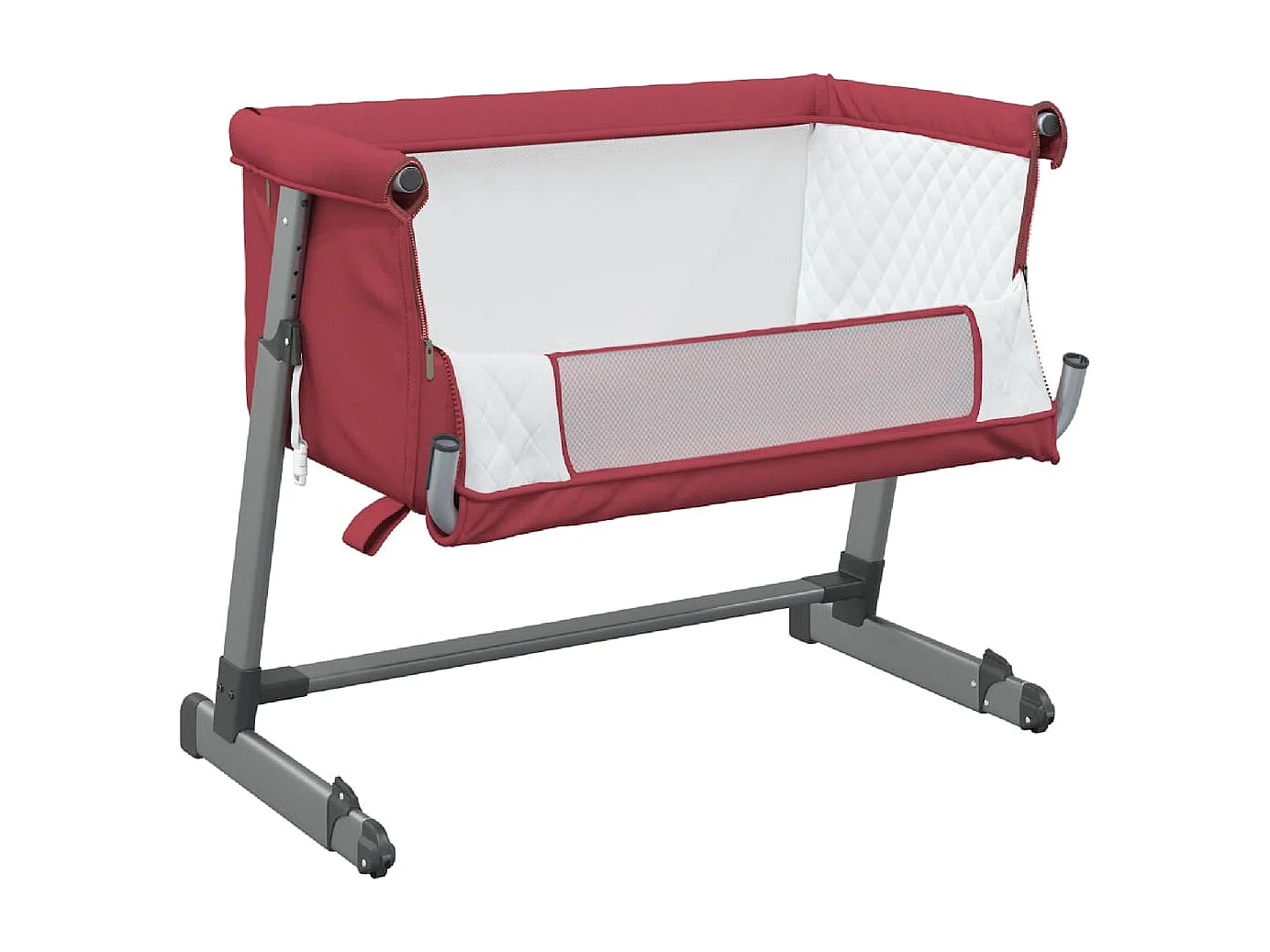 Lit pour bébé avec matelas Rouge Tissu de lin