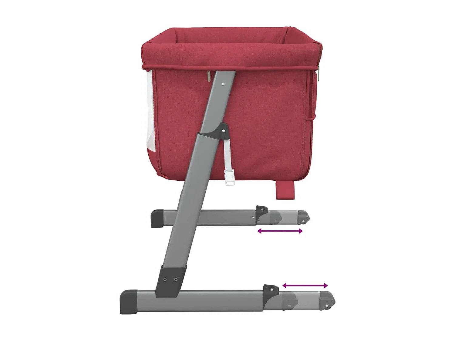 Lit pour bébé avec matelas Rouge Tissu de lin