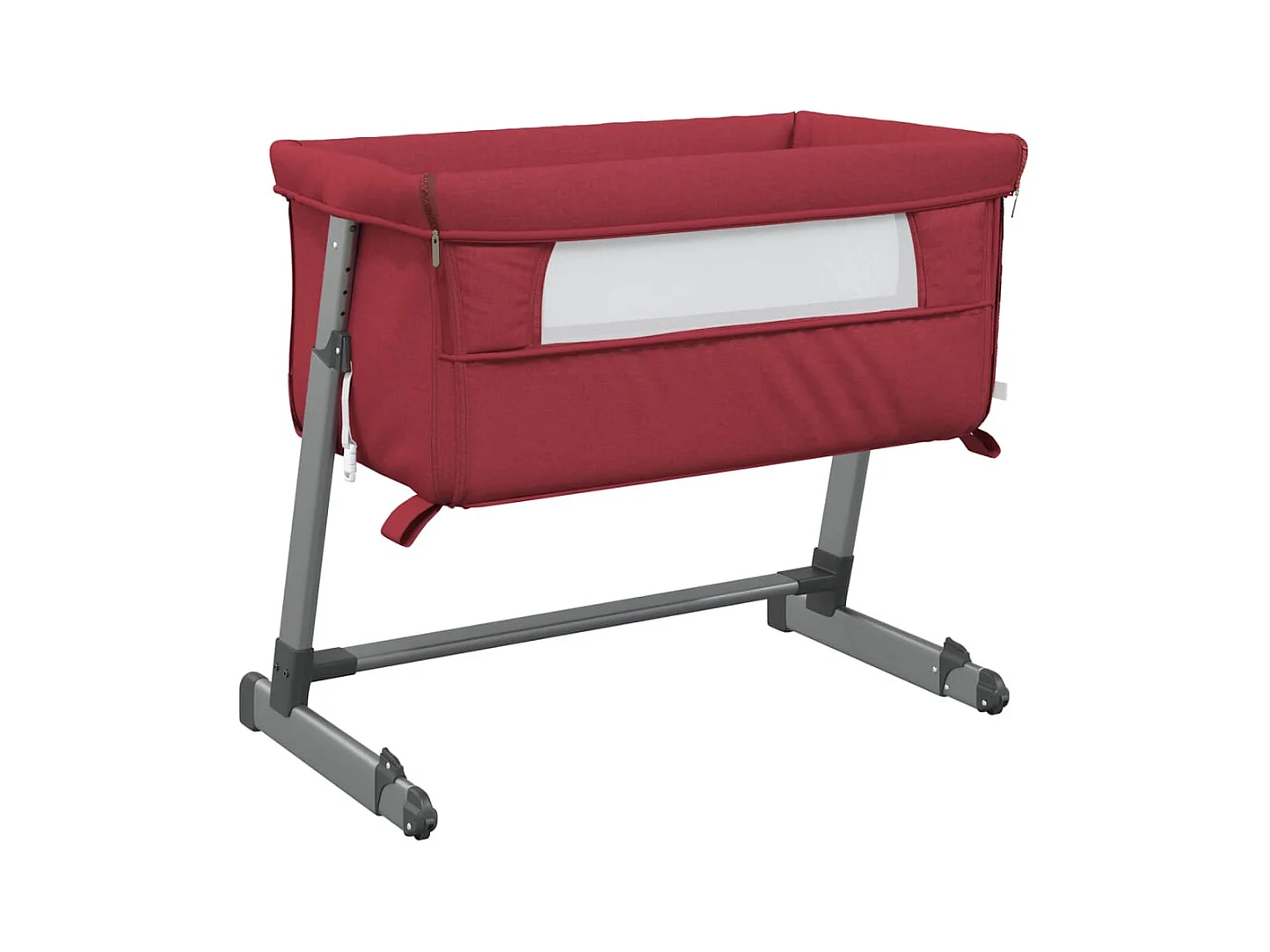 Lit pour bébé avec matelas Rouge Tissu de lin