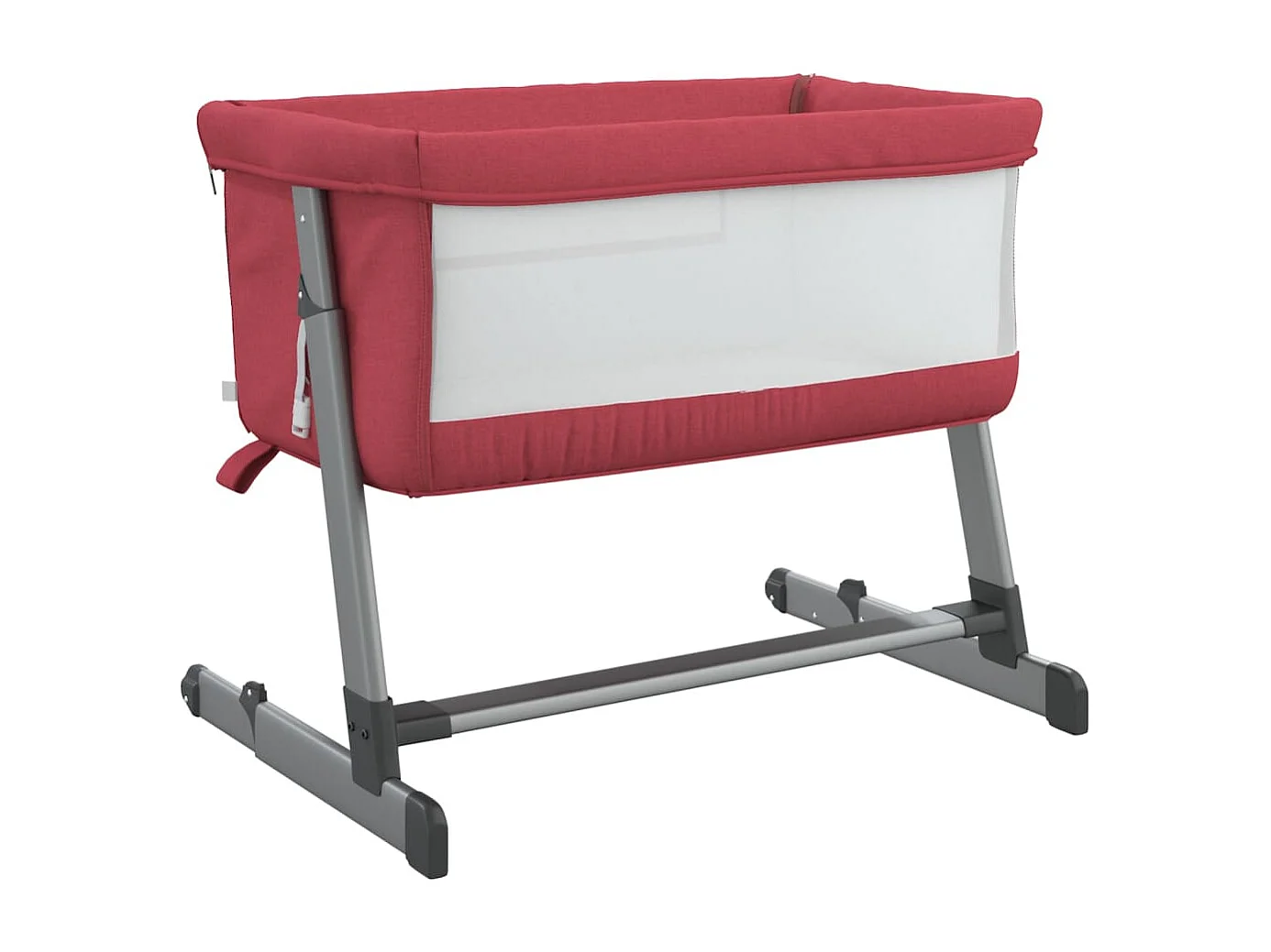 Lit pour bébé avec matelas Rouge Tissu de lin