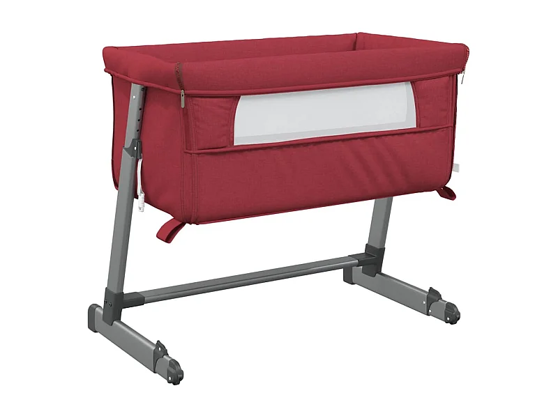 Lit pour bébé avec matelas Rouge Tissu de lin