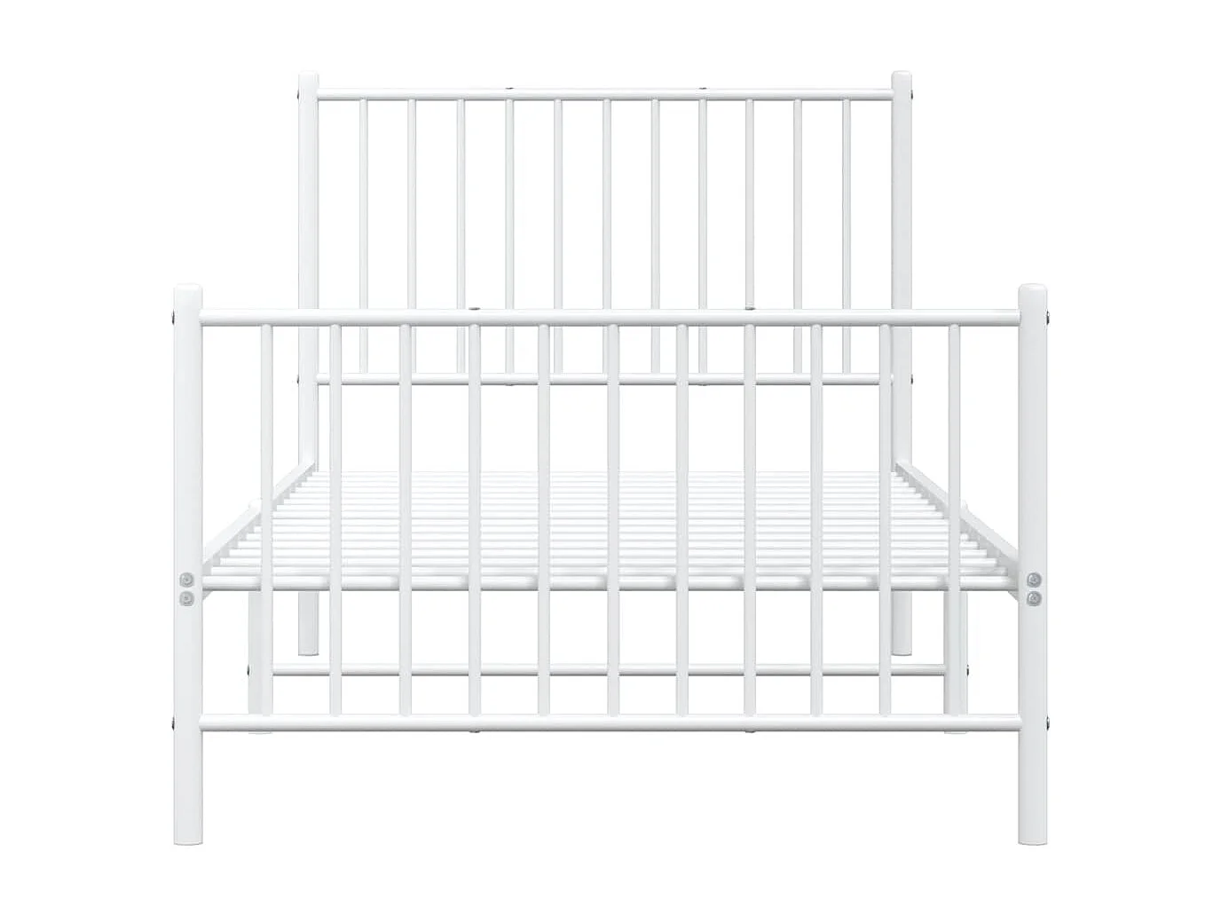 Cadre de lit métal avec tête de lit-pied de lit blanc 90x190