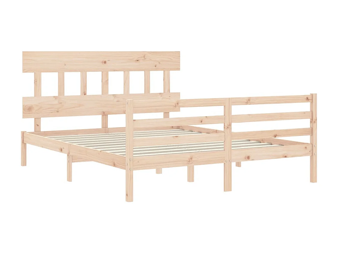 Cadre de lit avec tête de lit 160x200 bois massif