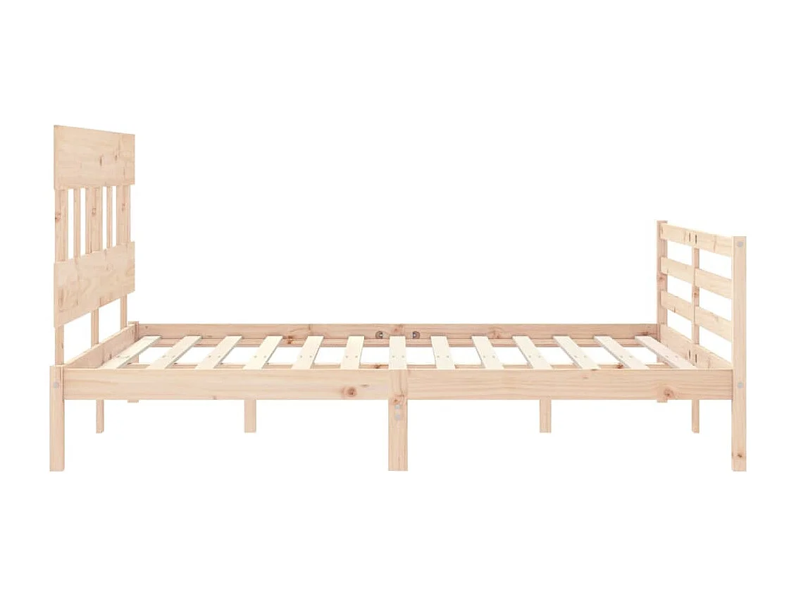 Cadre de lit avec tête de lit 160x200 bois massif