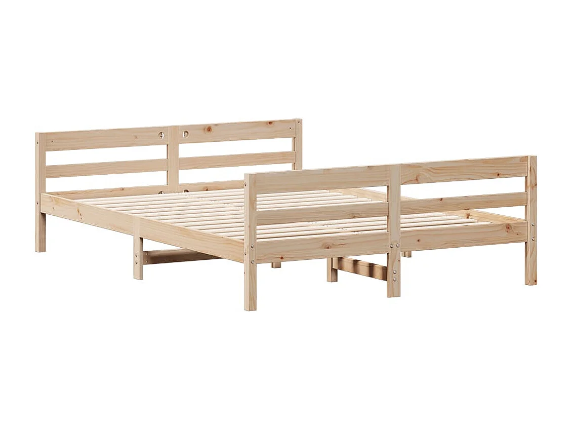 Cadre de lit avec tête de lit 120x200 bois de pin massif