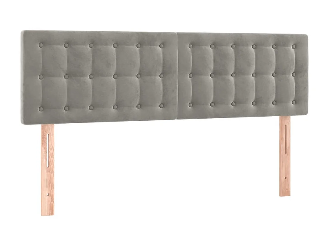 Lit à sommier tapissier et matelas Gris clair 140x200 Velours 2