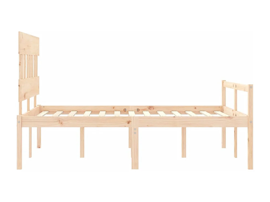 Lit pour personne âgée et tête de lit 140x190 bois massif