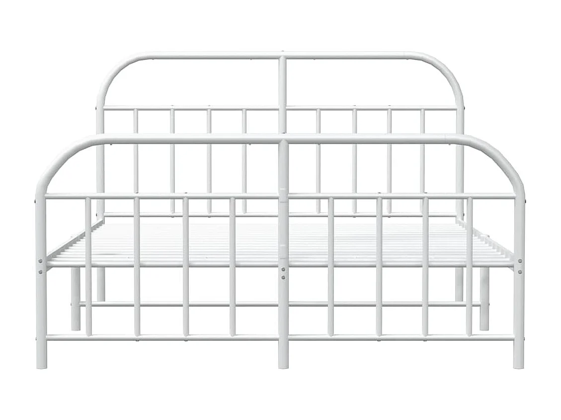 Cadre de lit métal avec tête de lit-pied de lit blanc 140x200