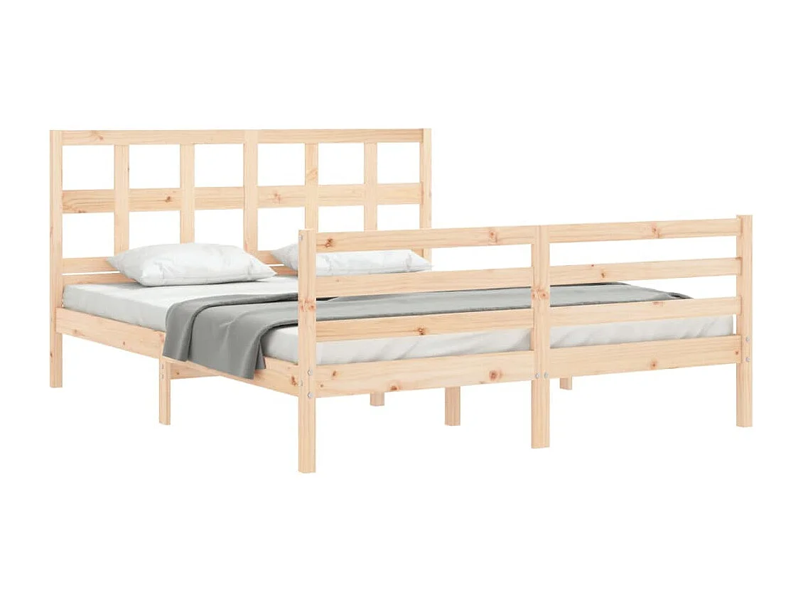 Cadre de lit avec tête de lit 160x200 bois massif