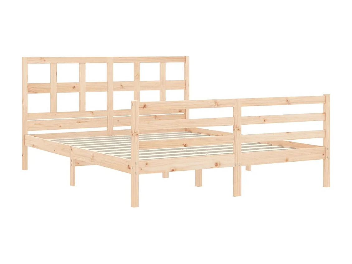 Cadre de lit avec tête de lit 160x200 bois massif