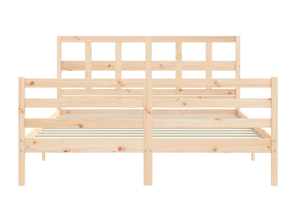 Cadre de lit avec tête de lit 160x200 bois massif