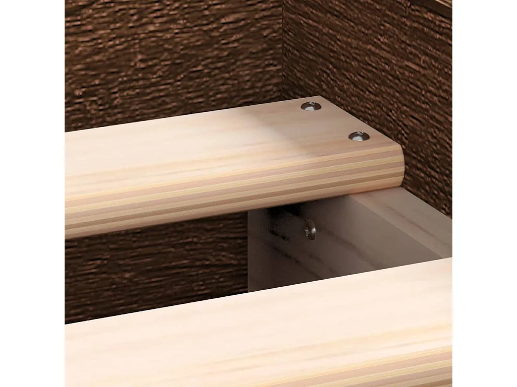 Cadre de lit tête de lit et pied de lit chêne marron 90x200